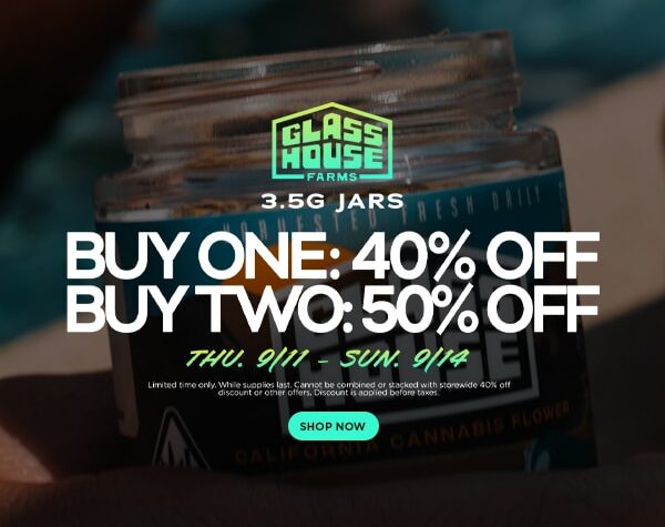 50% Off Glass House Farms Jars