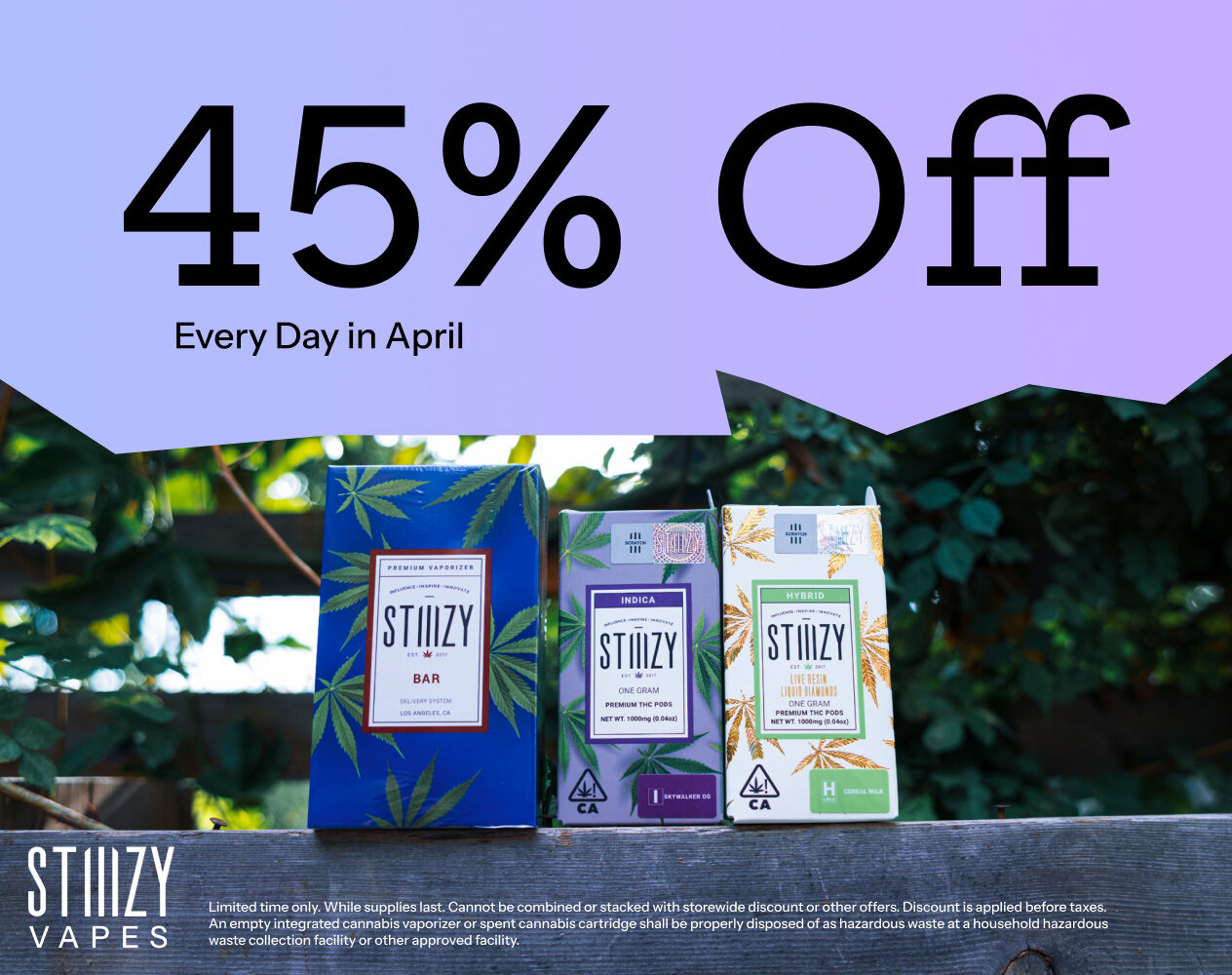 45% Off STIIIZY Vapes