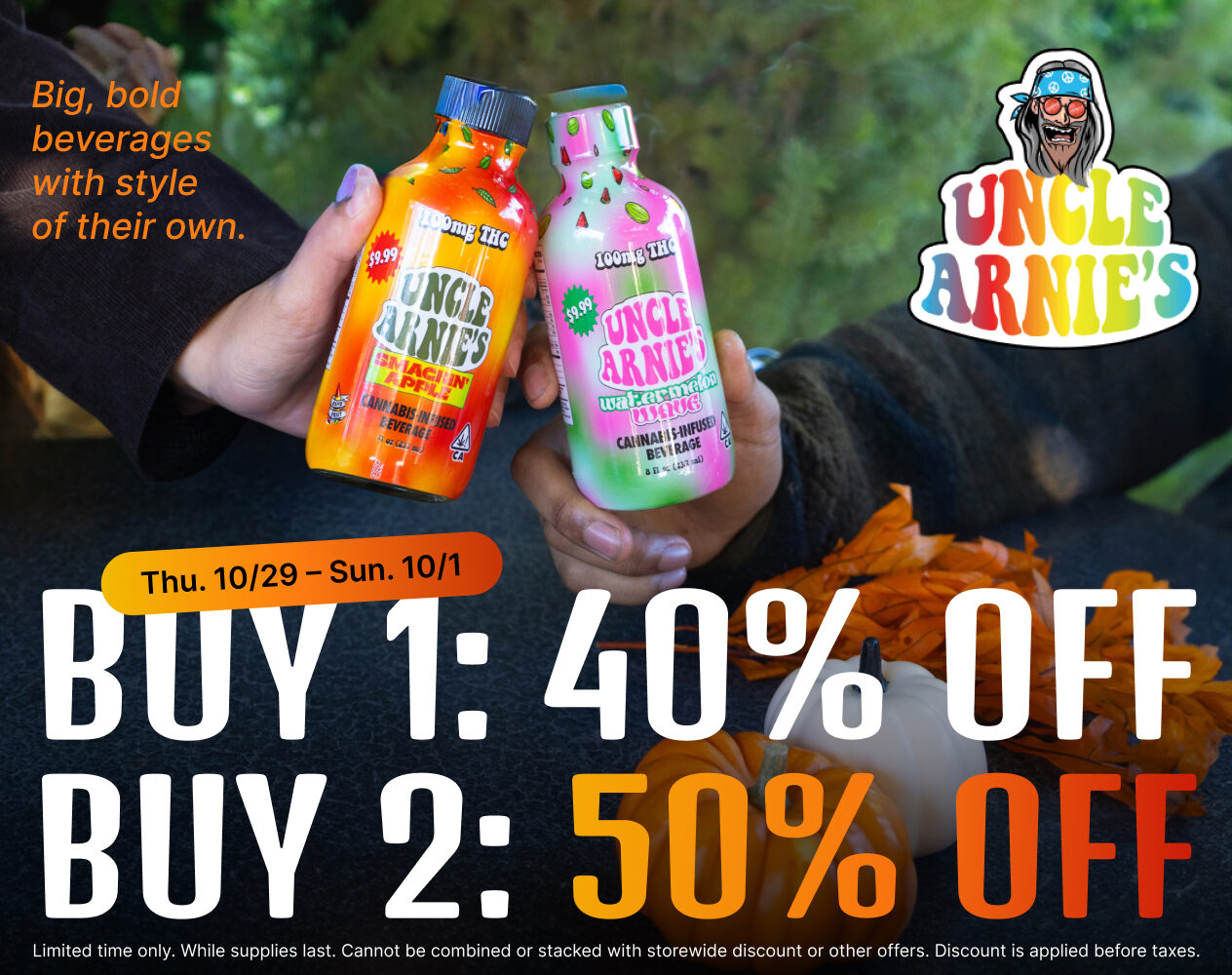 50% Off Uncle Arnie’s Beverages